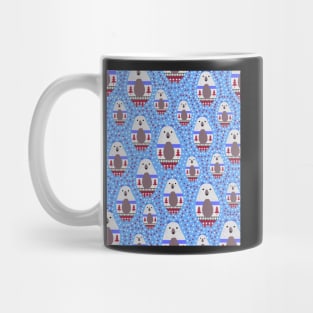 Bears and dots in blue Mug